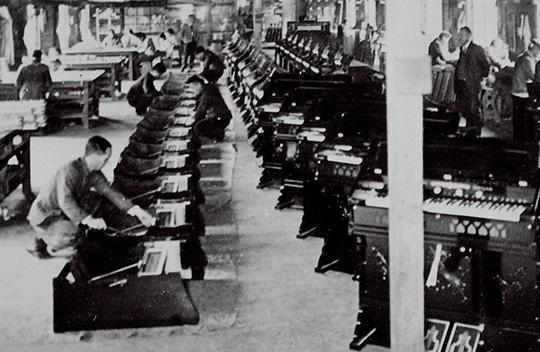 Photo of the reed organ workshop