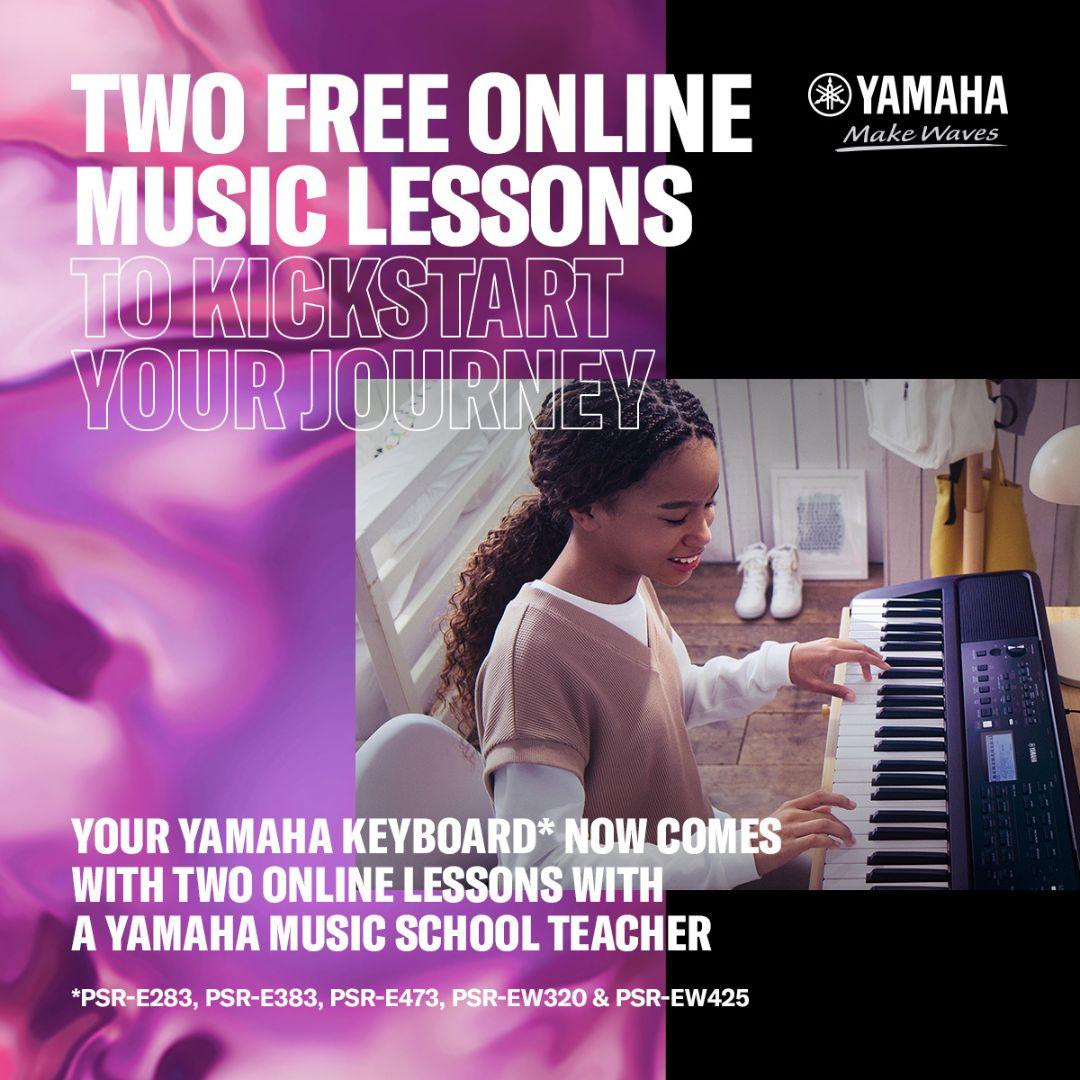 2 free online lessons with your PSR-E keyboard